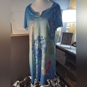 Leoma Lovegrove Life Print Midi Dress featuring Beautiful Seahorses And Shine!